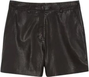 Max Mara Korte Broeken, Dames, Zwart, XS, Leer, Luxe Leren Shorts