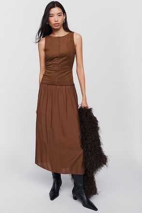 Moon River Drop Waist Midi Dress