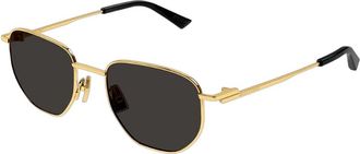 Bottega Veneta BV1301S001 Aviator Gold Frame Sunglasses - Gold