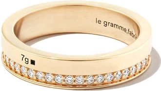 Le Gramme 18kt yellow gold 7g diamond line polished band ring - men - Diamond/18kt Yellow Gold - 62