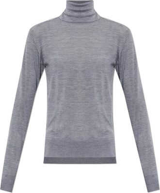 Jil Sander Coltrui - Dames - Coltruien - Grijs - M - Wol - Truien & Vesten
