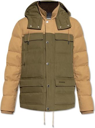 Dsquared2 Jacket met Zakken - Heren - Winterjassen - Groen - S - Katoen - Jassen