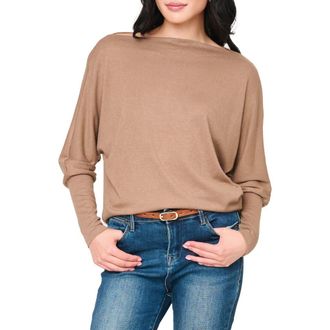 Gibsonlook Slouchy Luxe Boatneck Top in Mocha Mousse at Nordstrom Rack, Size Small