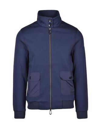 Sunstripes Zip Hoodie With High Collar And Practical Pockets