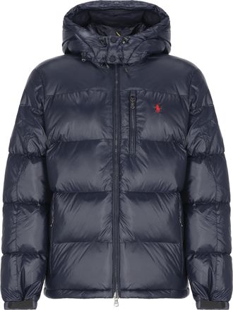 Polo Ralph Lauren Blue Quilted Nylon Removable Hood Down Jacket