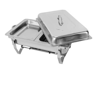 OEM Juego De Recipientes Calefactables, De Acero Inoxidable, Incluye Un Recipiente Para Alimentos De 30,5 X 23 X 10 Cm Y Un Recipiente Para Agua De 30,5 X