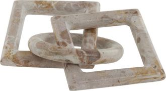 Lene Bjerre Dekorationsobjekt Ellia aus Marmor, Beige Leinen