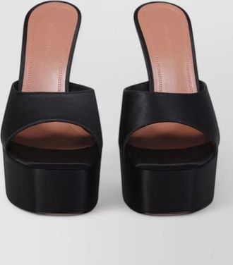 Amina Muaddi calf leather platform mules