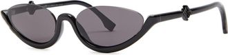 Fendi Oval-frame Sunglasses - Black - One Size