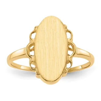Diamond2Deal 14k Yellow Gold Open Back Signet Ring