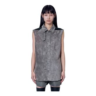 Rick Owens Camicia Throat Latch SL - - Jackets - Donna - Grigio - S