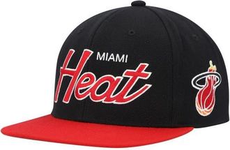 Mitchell & Ness Mens Mitchell & Ness Black Miami Heat Hardwood Classics MVP Team Script 2.0 Snapback Hat at Nordstrom