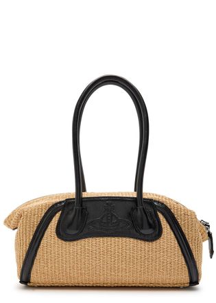 Vivienne Westwood Shirley Small Leather and Raffia Holdall bag - Natural - One Size