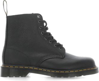 Dr. Martens Pebbled Leather Enkellaarsjes - Heren - Veterlaarzen - Zwart - 38 EU - Leer - Schoenen