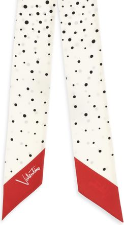 Valentino Garavani Womens Scarf Twill Little Stars Starry Silk Vanilla-Black-Red-Vanilla Vanilla/black/red/vanilla Scarfs
