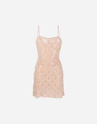 Oceanus Womens Arabella Hand Beaded Crystal Dress Multi Colour - Pink - Size: 18/16