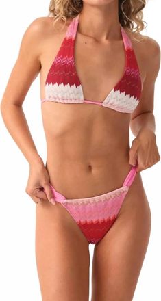 PQ Swim High Waist Fanned Bikini Bottom In Scarlett