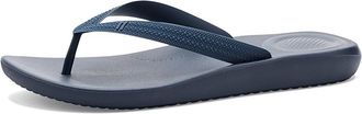 FitFlop Iqushion Textured-Strap Flip-Flops Mens Wedge Shoes Midnight Navy : 12.5 M (D), Rubber