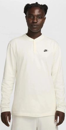 Nike Club Henley Shirt Mens Sail Cotton Long Sleeve Relaxed Fit DSGL392