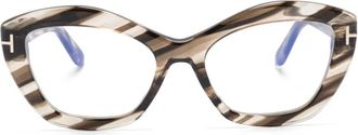 Tom Ford Eyewear Bril met logoprint - Bruin