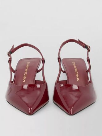 Stuart Weitzman pointed toe slingback kitten heel pumps