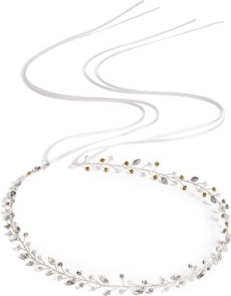 Brides & Hairpins Lucina Crystal Halo & Sash in Silver at Nordstrom