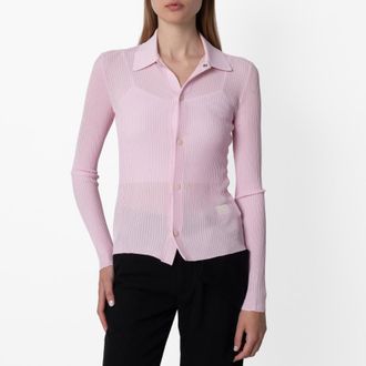 Burberry Rib Knit Long-Sleeved Shirt, Size XX-Small