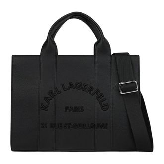 Karl Lagerfeld Tote Bags, female, Black, Size: ONE SIZE Rue St-Guillaume Medium Tote Bag