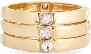 Tasha Set of 3 Crystal Stretch Bracelets in Gold/crystal at Nordstrom Rack