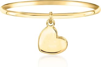 RS Pure by Ross-Simons Italian 14kt Yellow Gold Heart Charm Ring