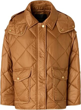 Pinko Light Jackets, female, Brown, Size: XS Quilted Satin Jacket