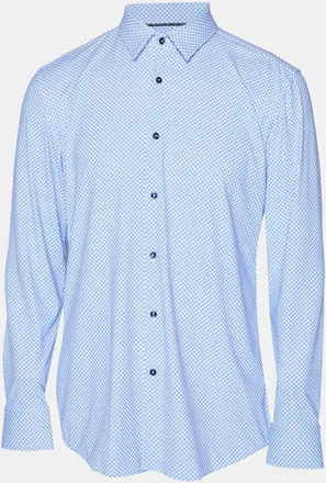 HUGO BOSS Boss By Hugo Boss Blue Printed Jersey Slim Fit Shirt