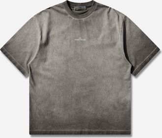 Stone Island Men s Combed Organic Cotton Jersey Uneven Cold Dying T-Shirt Black