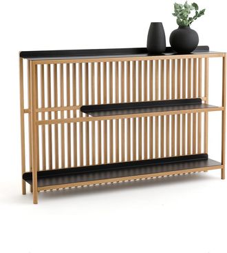 La Redoute Interieurs Console met latten in massief eik en metaal, Jac