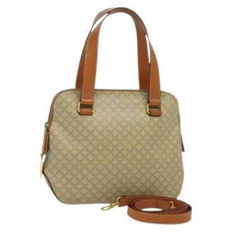 Celine Pre-owned Handbags, female, Beige, Size: ONE SIZE Pre-owned Vintage macadam handbag