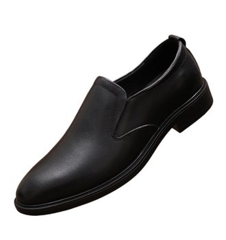 Generic Mens Slip On Dress Shoes Driving Shoes Black Leather Penny Loafers for Men (Black,8.5)