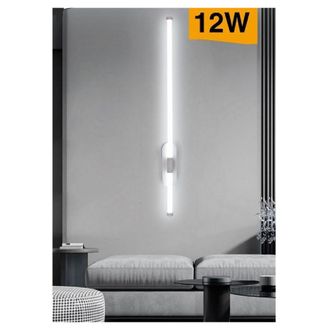 Trade Shop Trade Shop Traesio - Trade Shop - Applique A Led 12 Watt Tubo Lungo Bianco Moderno Luce Fredda Calda Naturale E80