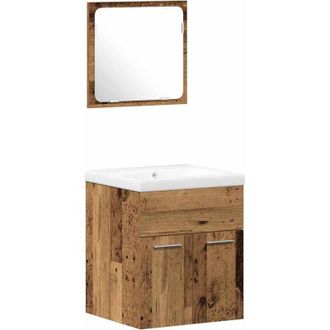 vidaXL Juego De Muebles De Ba&ntilde;o 3 Pcs Madera Vieja 41 X 38.5 X 46 Cm Vidaxl