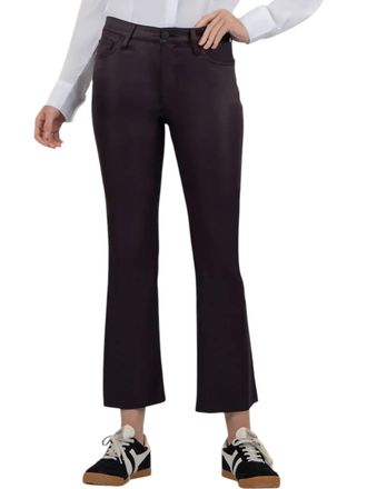 Kut from the Kloth Kelsey Coated High Rise Ankle Flare Pants In Sangria