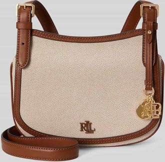 Lauren Ralph Lauren Umh&auml;ngetasche mit Logo-Detail aus Segeltuch in Beige, Gr&ouml;&szlig;e 1