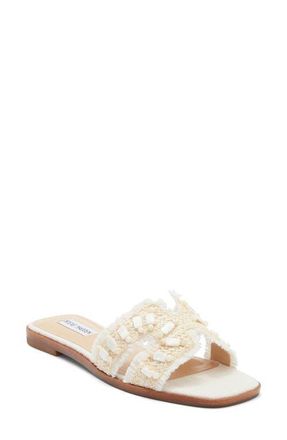 Steve Madden Hadyn Slide Sandal in Bone Raffia at Nordstrom, Size 5.5