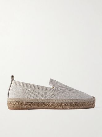 Brunello Cucinelli Espadrillas In Maglia Stretch Metallizzata - Argento