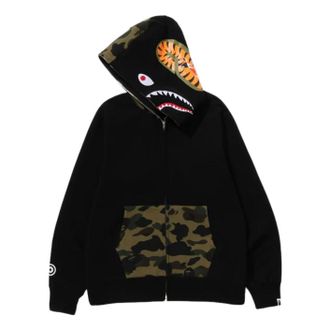 A Bathing Ape Shark Full Zip Hoodie Black 1L70-115-005-BLK