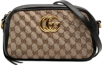 Gucci Pre-owned Gucci Small GG Marmont Matelasse GG Canvas and Leather Crossbody Ladies 7BXCA864WXGTJI39