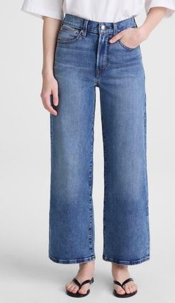 Madewell The Wide-Leg Crop Jeans Super Stretch Denim in Oneida Wash at Nordstrom, Size 27