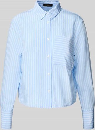 More & More More & More Regular Fit Hemdbluse aus Viskose-Mix mit Brusttasche in Sky, Größe 38