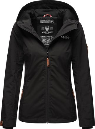Marikoo dames overgangsjas lichtgewicht water- en windafstotend met capuchon zwart