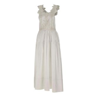 Maurizio Maxi Dresses, female, White, Size: XS Lace-panel Dress