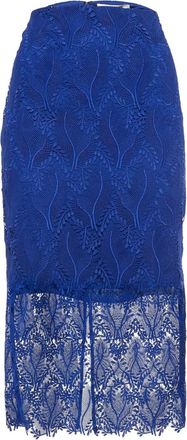 Diane Von F&uuml;rstenberg Kokerrok met kant - Blauw