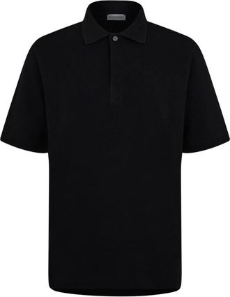 Burberry Zwarte polo met korte mouwen - Heren - Polos - Zwart - L - Katoen - Tops